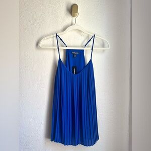 Express Vibrant Blue Pleated Top Adjustable Straps Small